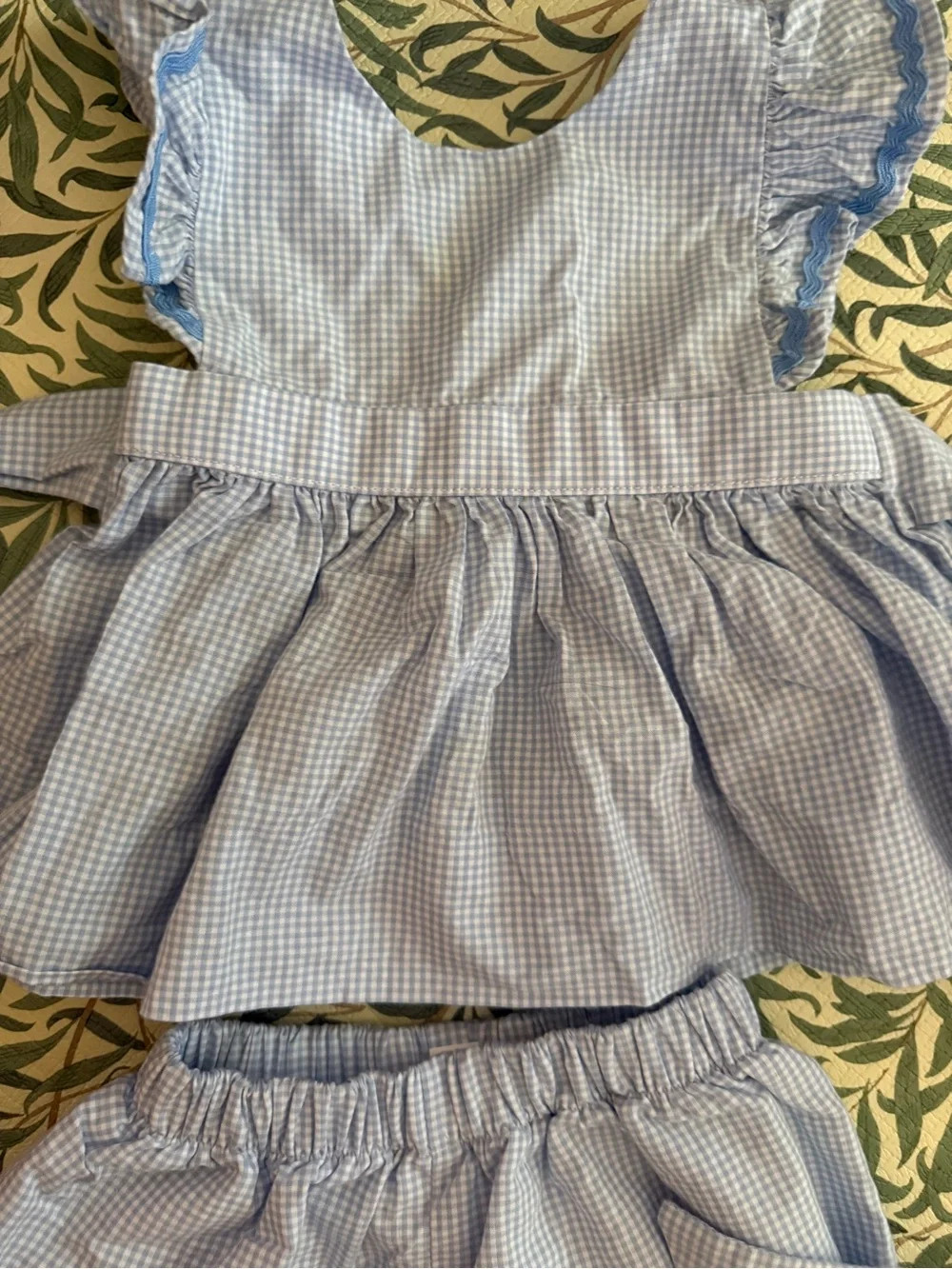 SMOCKINGBIRD Blue Gingham Ruffle Two-Piece Set